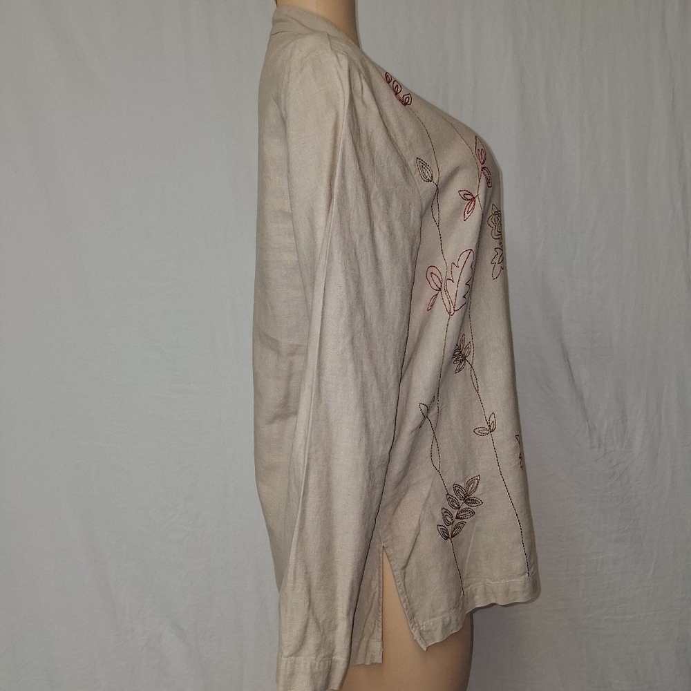 Cedar Canon Beige Floral Button Down Shirt Floral Size M - Picture 5 of 13